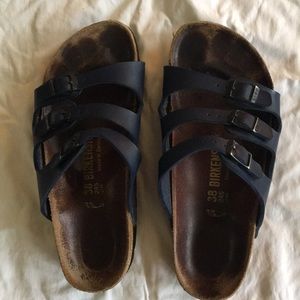 Birkenstock Florida Sandals, navy, size 38, comfy!